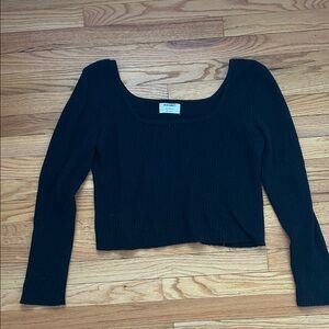Old Navy Black Ribbed Knit Top